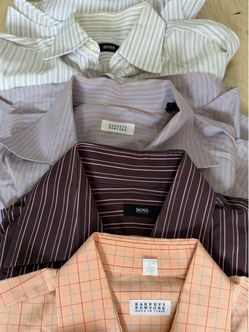 Lot of 16 Designer Dress Shirts – Boss & Barneys