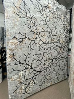 Large Area Rug with Branch Pattern