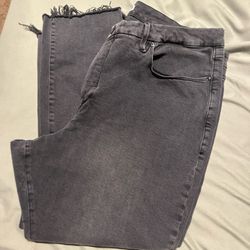 Good American Classic Raw Hem Black Jeans