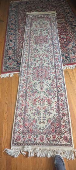 Authentic Hand-Knotted Persian Runner Rug - 2.5' x 10' Nain / Qum Style Fine Wool