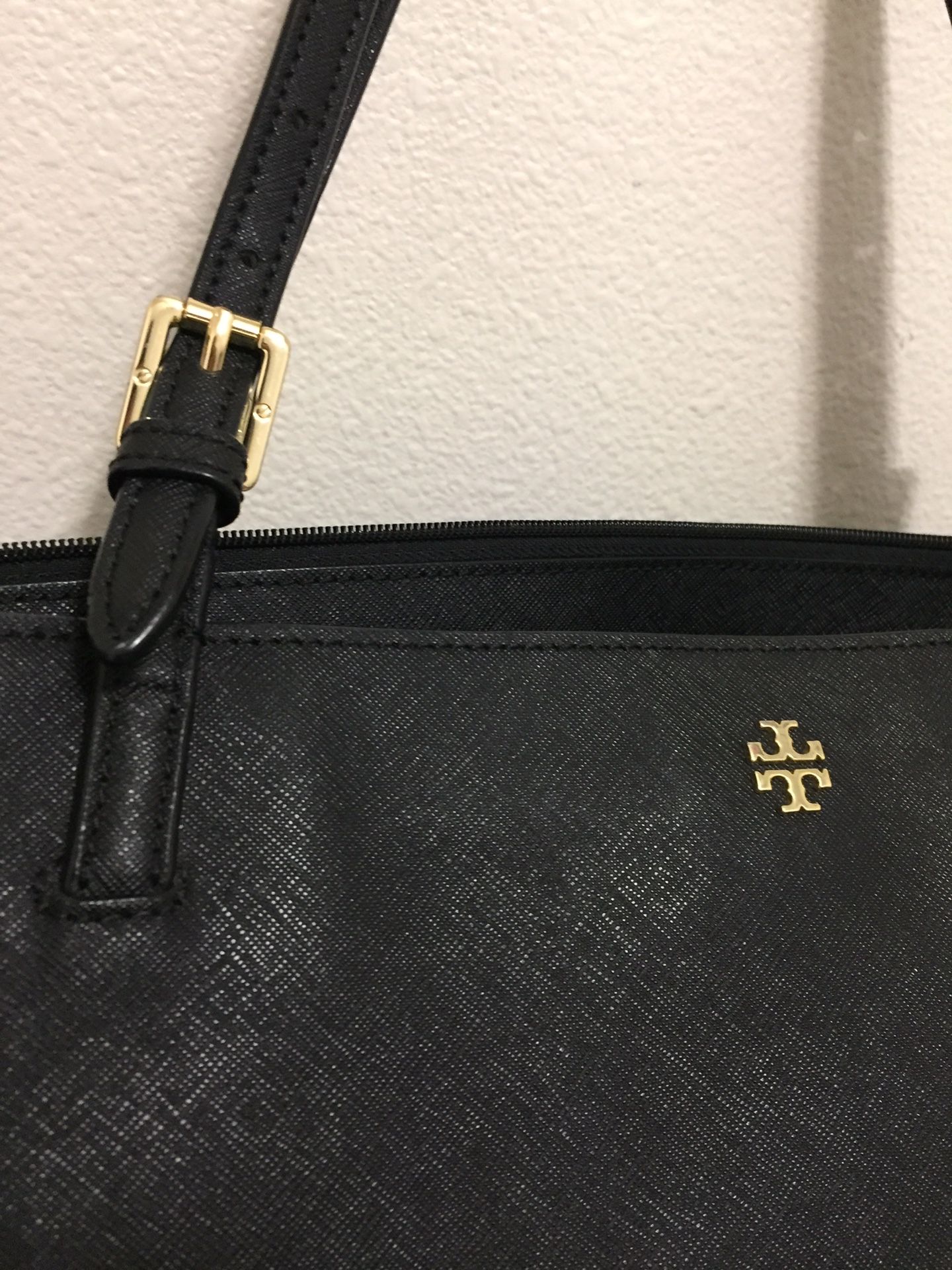 Tory Burch — Large Black, Buckled York Tote DUST BAG INCLUDED