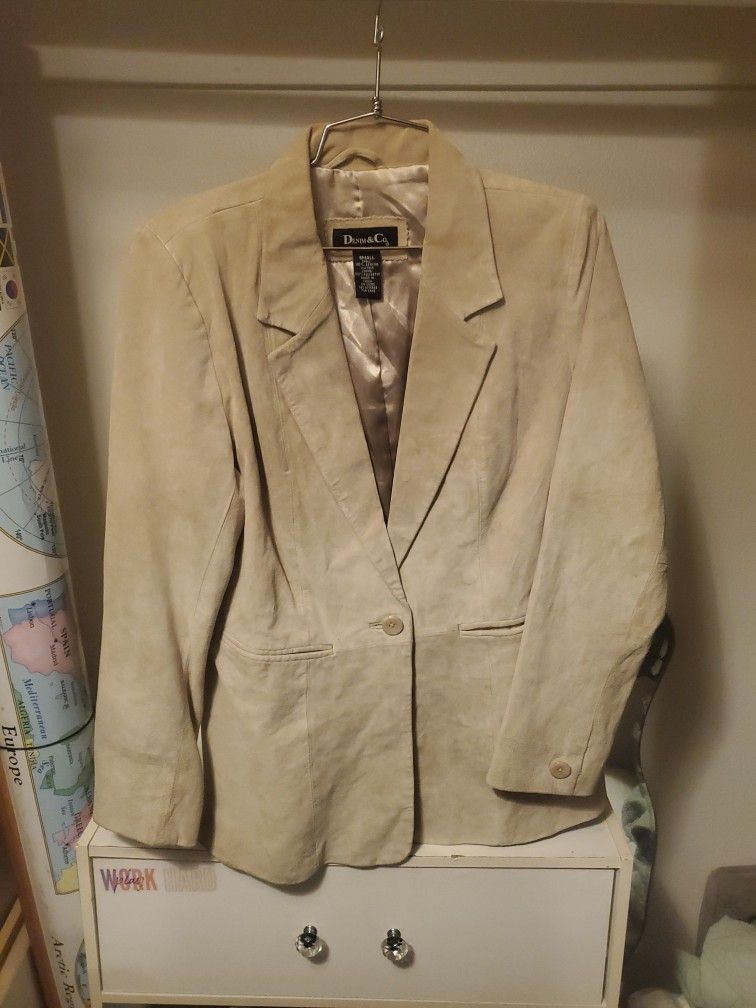 Denim & Co Light Brown One Button Jacket