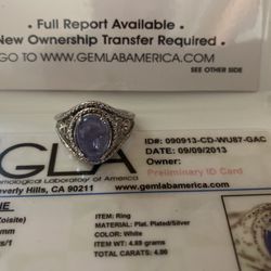 Tanzanite 6.75 Size Ring