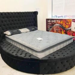 Delilah Black Velvet Modern King/Queen Storage Bed /P