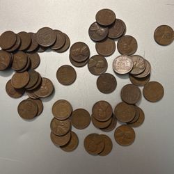 55 wheat back pennies all different years