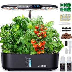 Hydroponics Growing System kit, Indoor Garden with 12 Pods Plant herb Garden, LCD Environmental Detection Germination