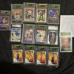 Lot Of (14) Graded Basketball & Football Cards