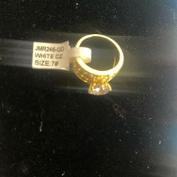 WHITE CZ SIZE 7 RING