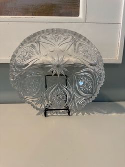 Clear Cut Glass Decorative Bowl