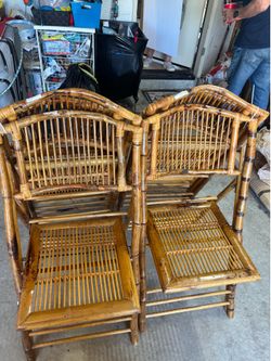 Bamboo Folding Chairs (set of six)