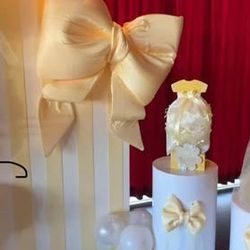 All 8 Beautiful Baby shower light yellow centerpieces for Girl Gender