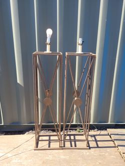 2 MCM Industrial Metal Floor Lamps 55in
