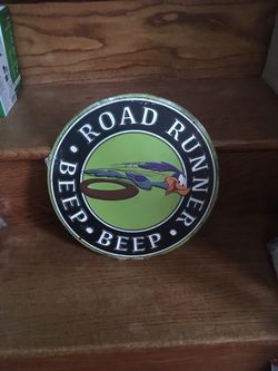 Roadrunner vintage style metal sign