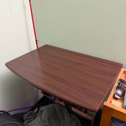 Adjustable TV Stand, Dark Wood Finish