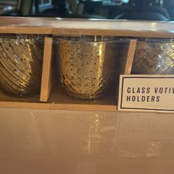 Glass Votive Holders 3 Pieces In The Package New 