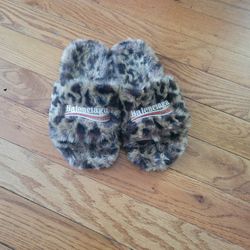 Balenciaga Leopard Slides 