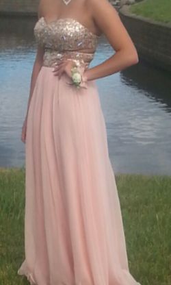 Prom dress (coral) sequins and jewels