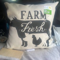 Set Of 3 Farm Fresh  Decorative Throw Pillows