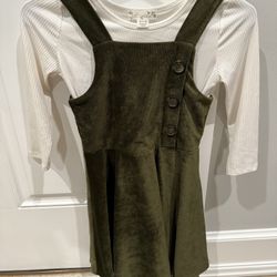 Corduroy Dress With White Shirt