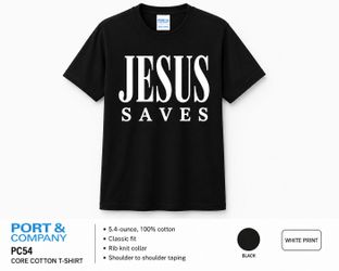 Brand New. Made to order JESUS SAVES Black Shirt