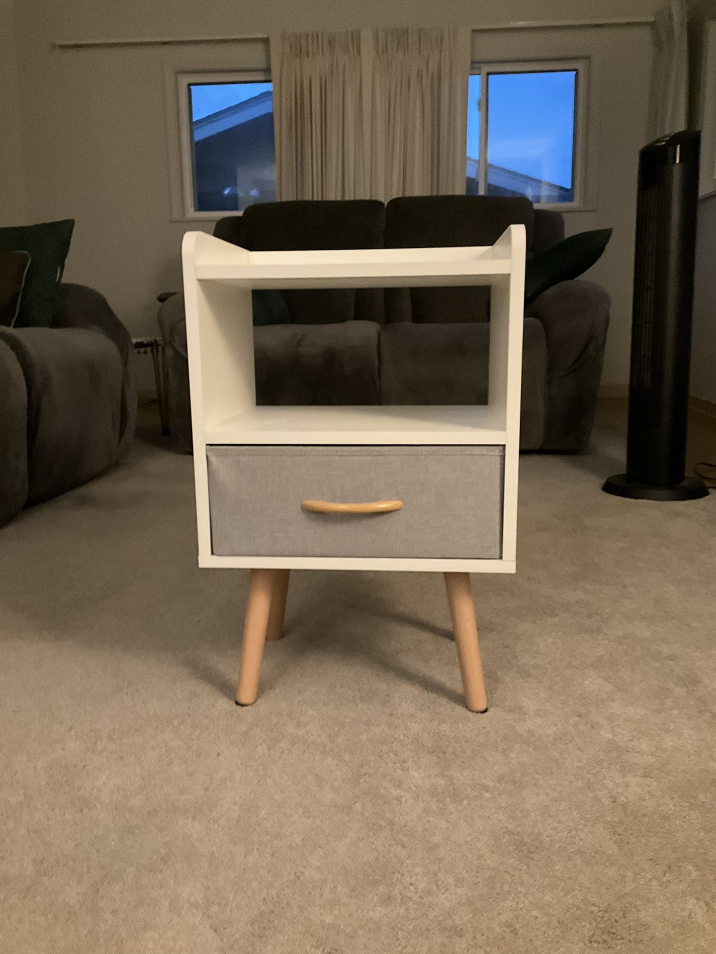 Brand New White Nightstand With Drawer