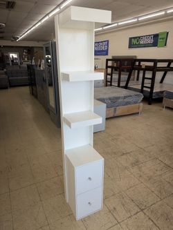 White Shelf With 2 Drawers