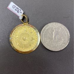 14K Calendario Azteca Pendant 