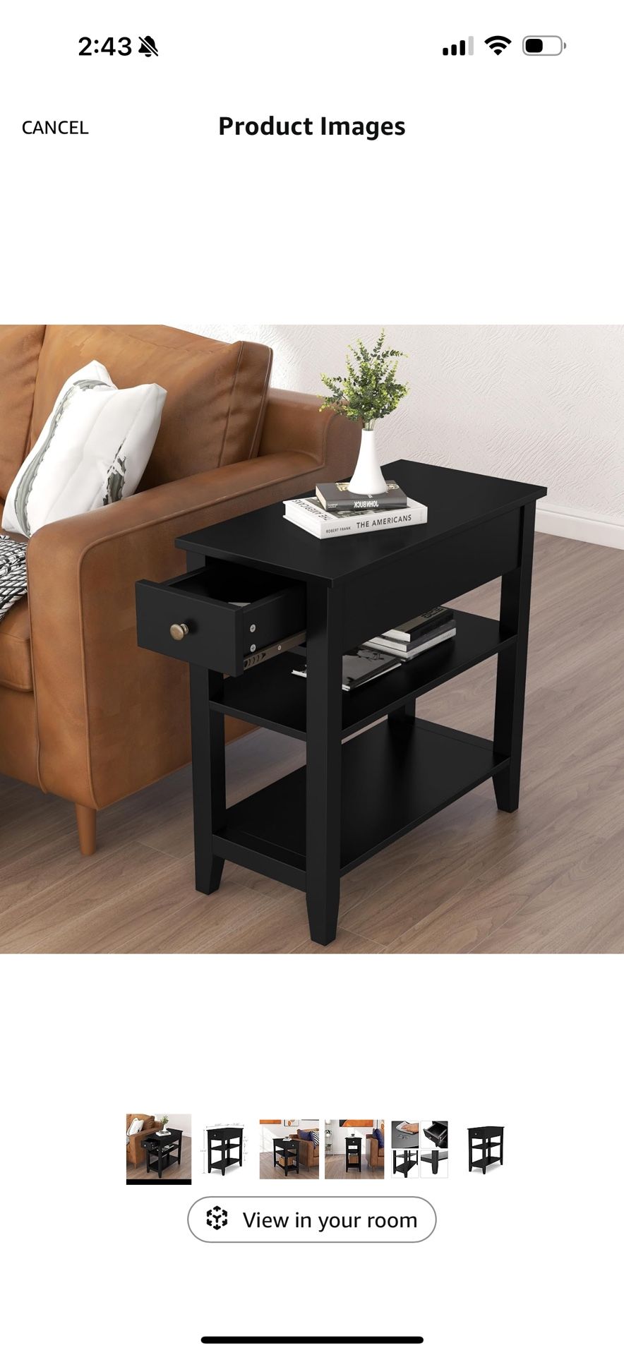 Brand New Black End Table In Box