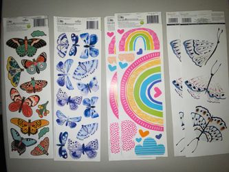 6 Main Street Wall Creations Jumbo Stickers Butterflies peel & stick decals