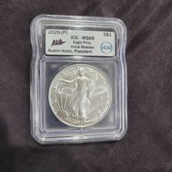 MS69 Eagle Privy Inial Release Austin Hutto