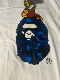 White and blue baby Milo bape shirt