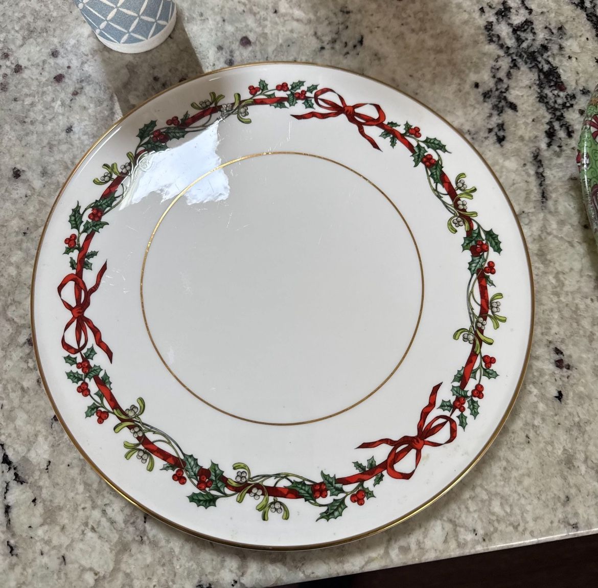 Holly Ribbons Royal Worcester Christmas Plate
