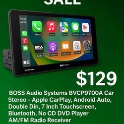 Boss AppleCarPlay AndroidAuto Stereo Receiver Bluetooth Am Fm 