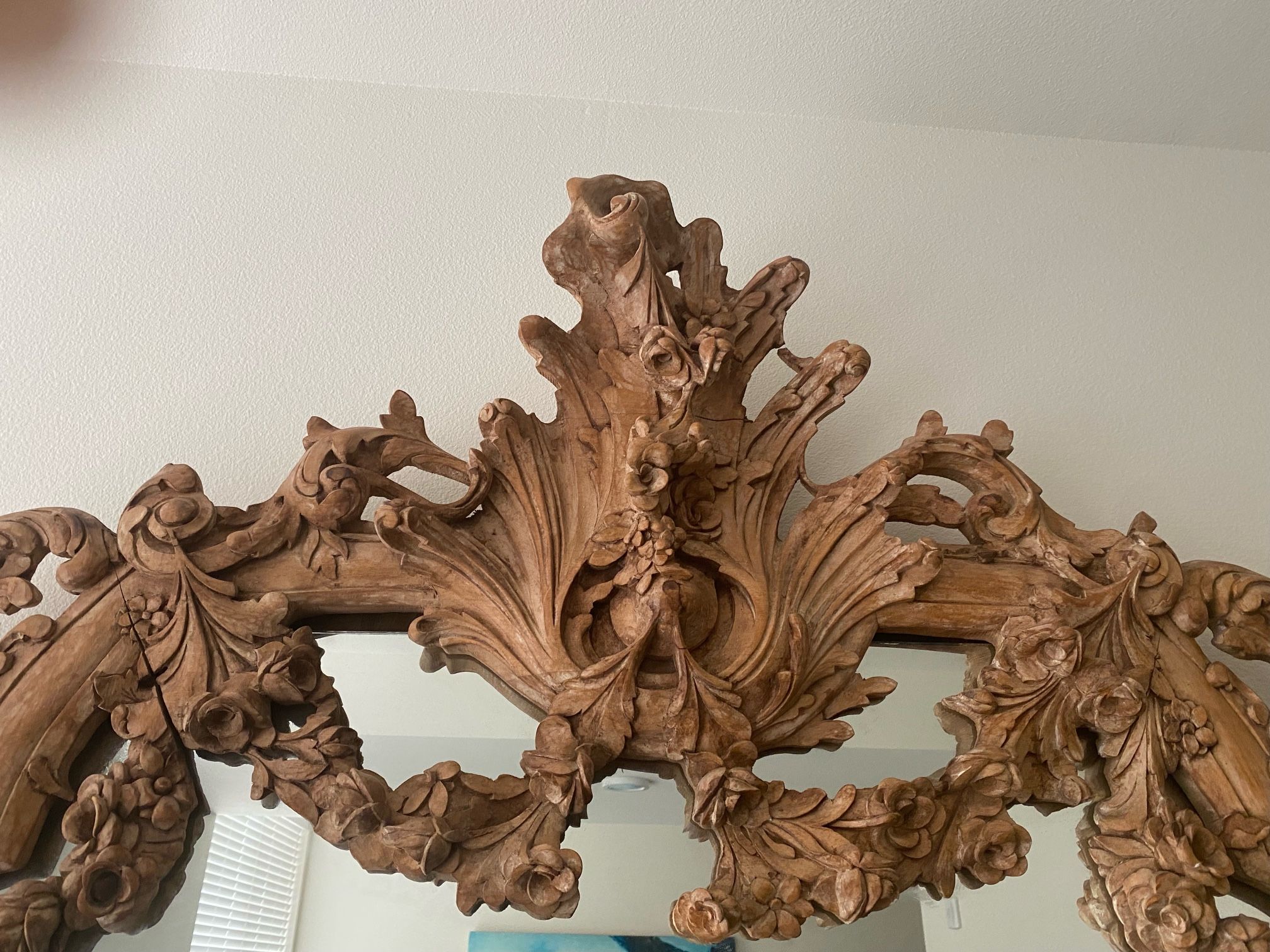Large Ornate Hand Carved Mirror 5 1/2ft X 5 1/2 Ft