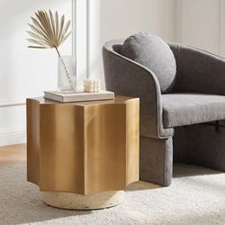 Osam Gold & Beige Side Table