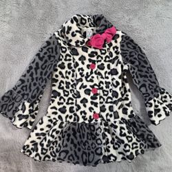 5T Little Girl-Animal Print Fight fleece Jacket