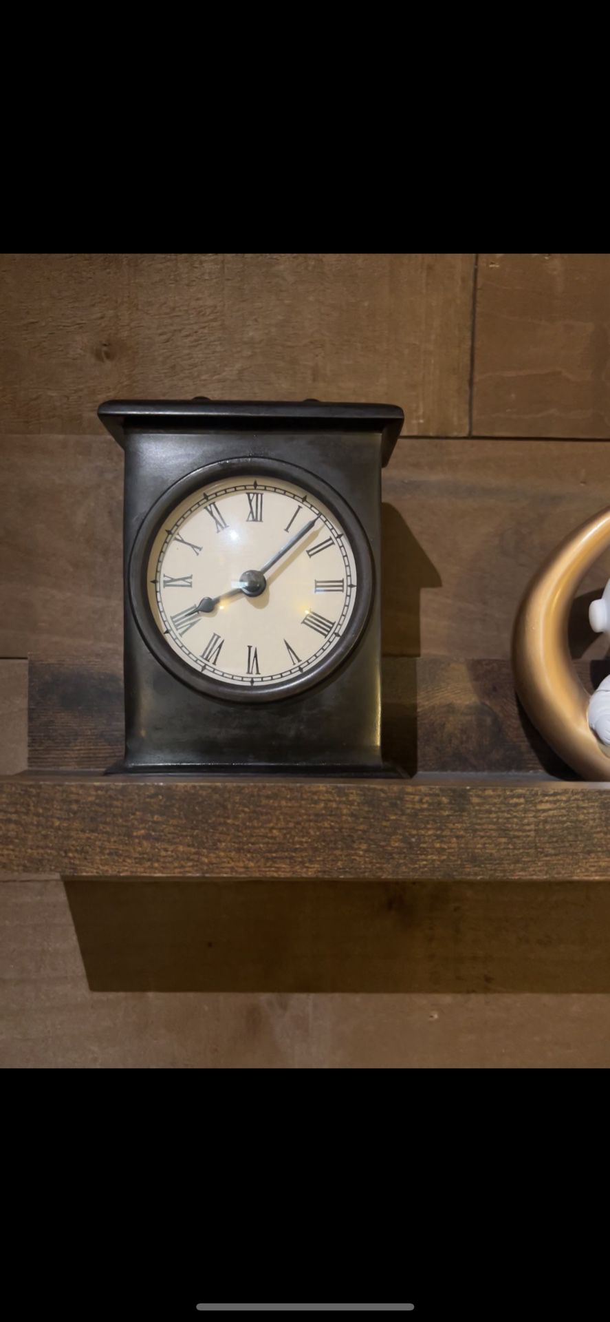 Antique Heavyweight Black Bronze Clock