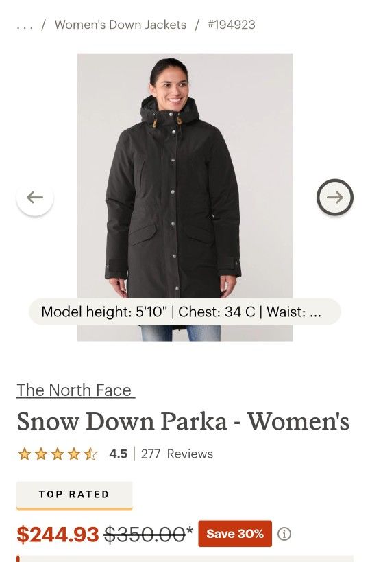 Womens North Face PARKA