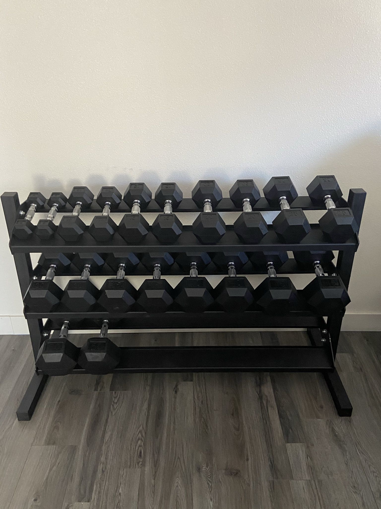 5-50lbs Dumbbells w/Rack