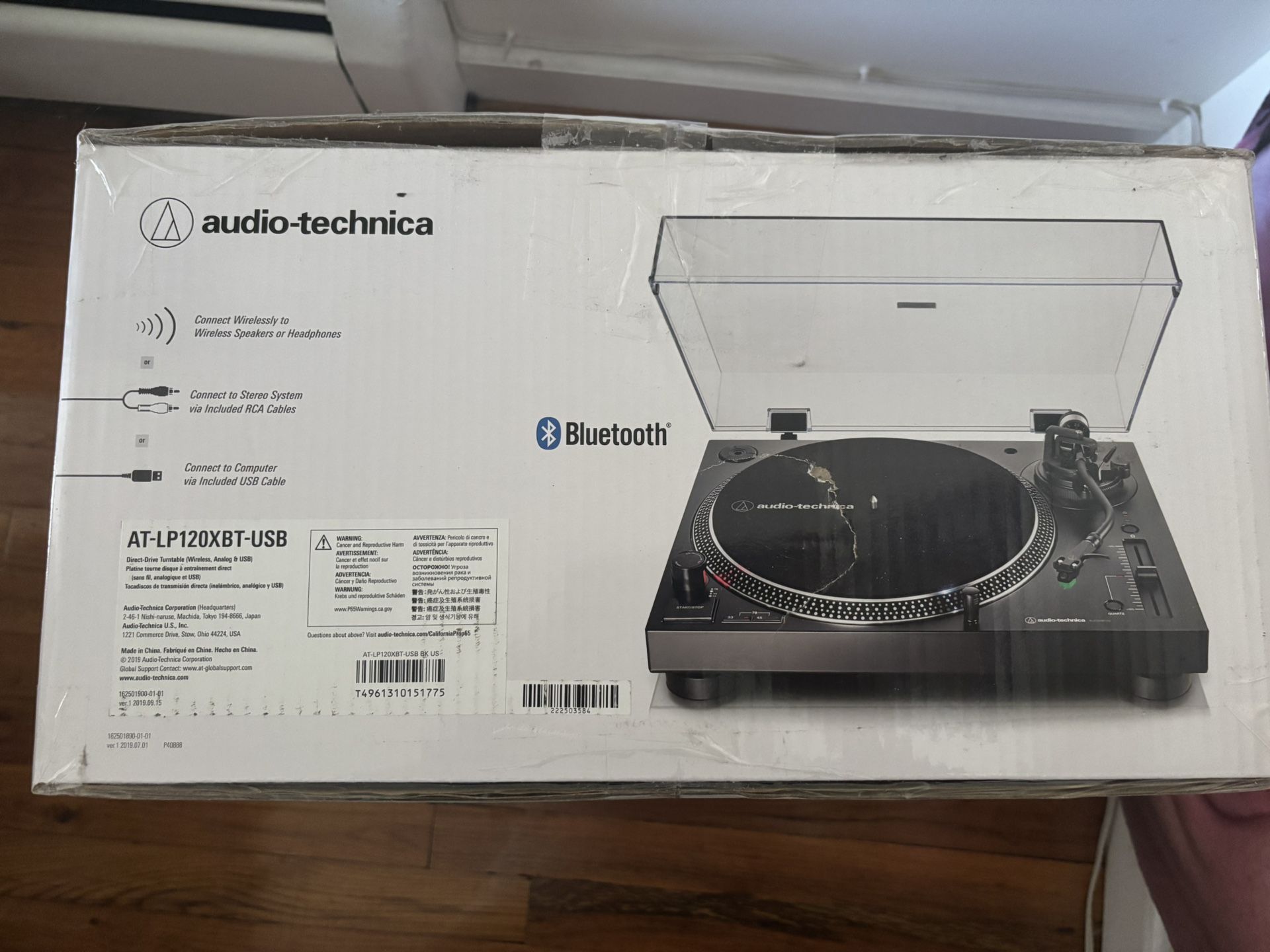 Audio Technica AT-LP120XBT-USB Bluetooth Wireless Direct-Drive USB Turntable