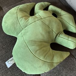 Swiss Cheese plant leaf throw pillow 
