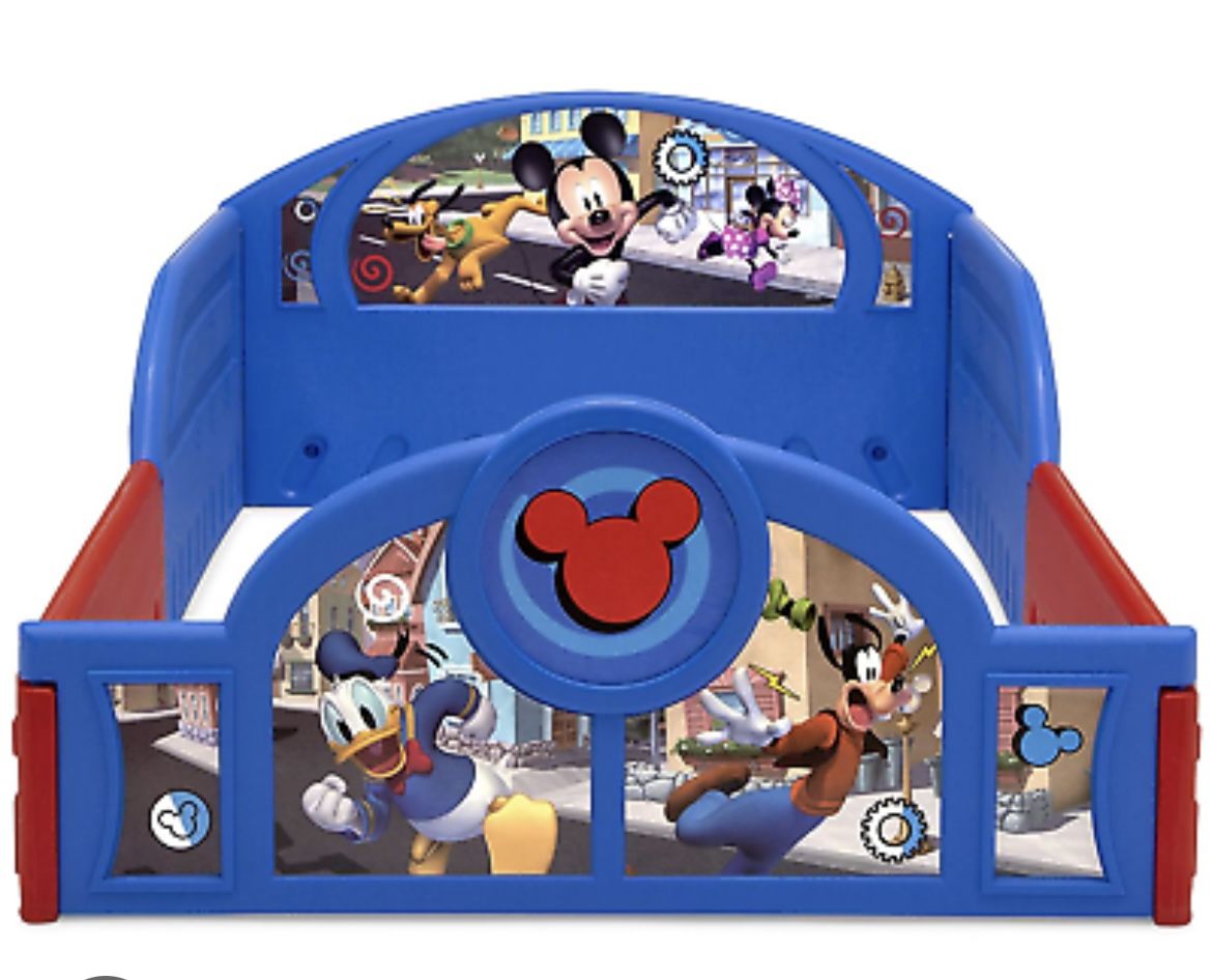 kids toddler bed mickey mouse themed 