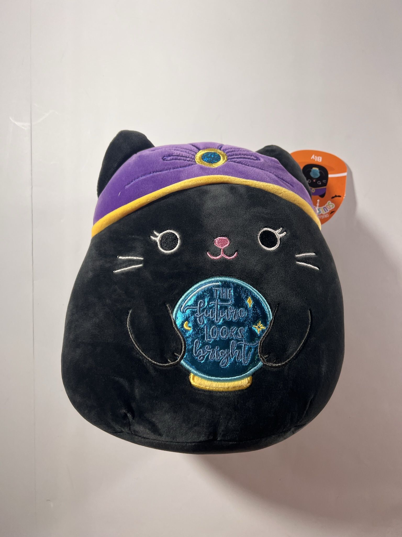 New w/Tags 9" Squishmallow Bly Psychic Cat Black 2022 Halloween Stuffed Animal