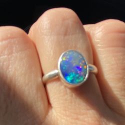 Stunning, Black, Opal Engagement Rings size 8