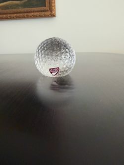 ORREFORS Sweden Crystal Golf Ball paperweight 2.5” In excellent condition
