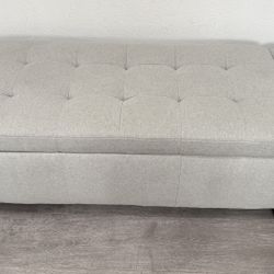 48" Ottoman with Storage, Storage Ottoman Bench with Safety Hinge, Upholstered Entryway Bench with Seating for Bedroom, Living Room, Holds up to 330 l