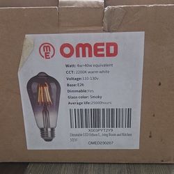 2 Pack of 4 OMED Smoky Glass LED Edison Bulbs - 2200K Warm White