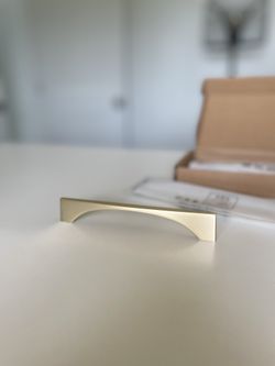 3 Cabinet Door Handle Pulls Brushed Brass