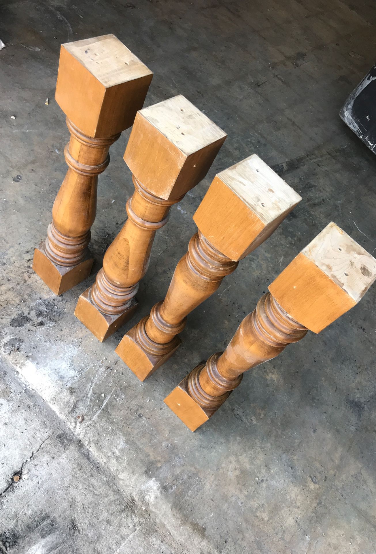 Carved wood legs