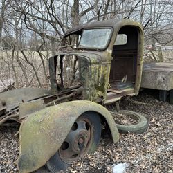 Antique Truck Frame , Fenders And Bed 